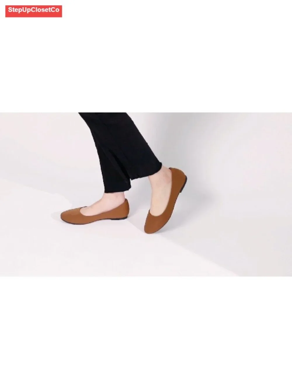 Women's Round Toe Ballet Flats Slip On Comfortable Textile Shoes